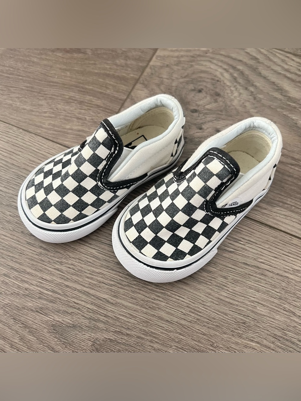 Vans toodler Checkerboard Slip-On Shoes - Black & White